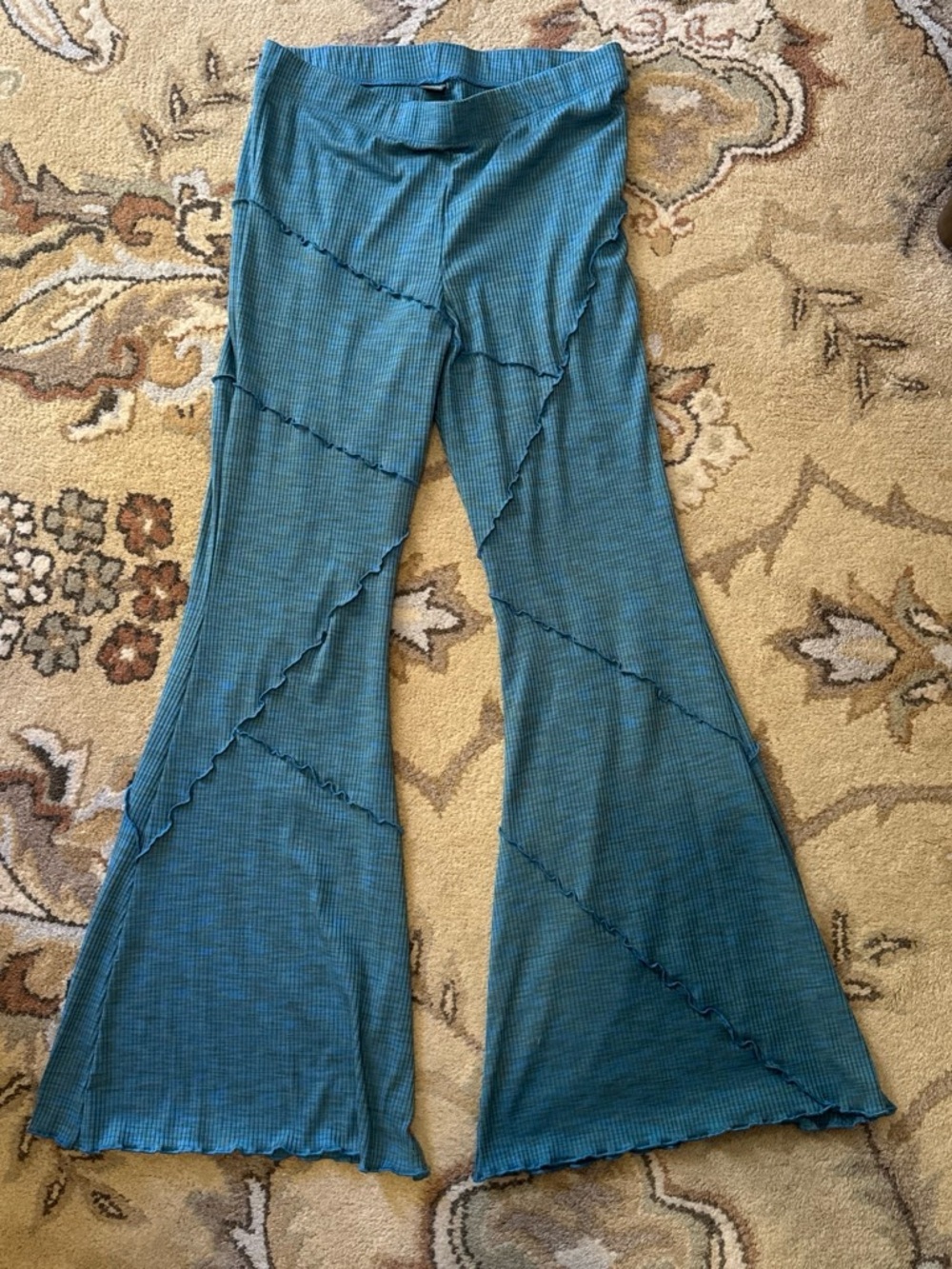 wild fable Teal Ribbed Flared Leggings